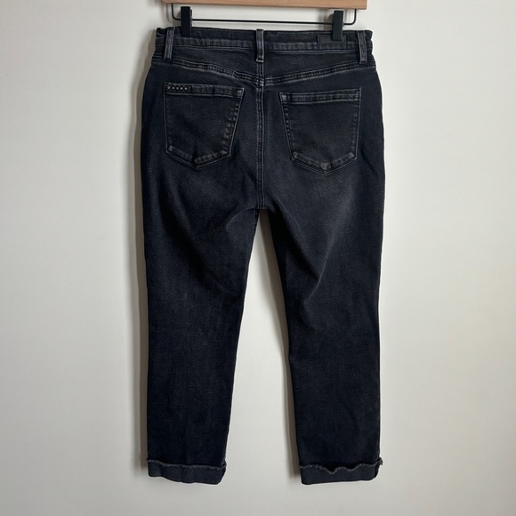 Blank NYC The Madison Frayed Hem High Rise Crop Jeans Nitro Black Size 29 - Picture 4 of 8